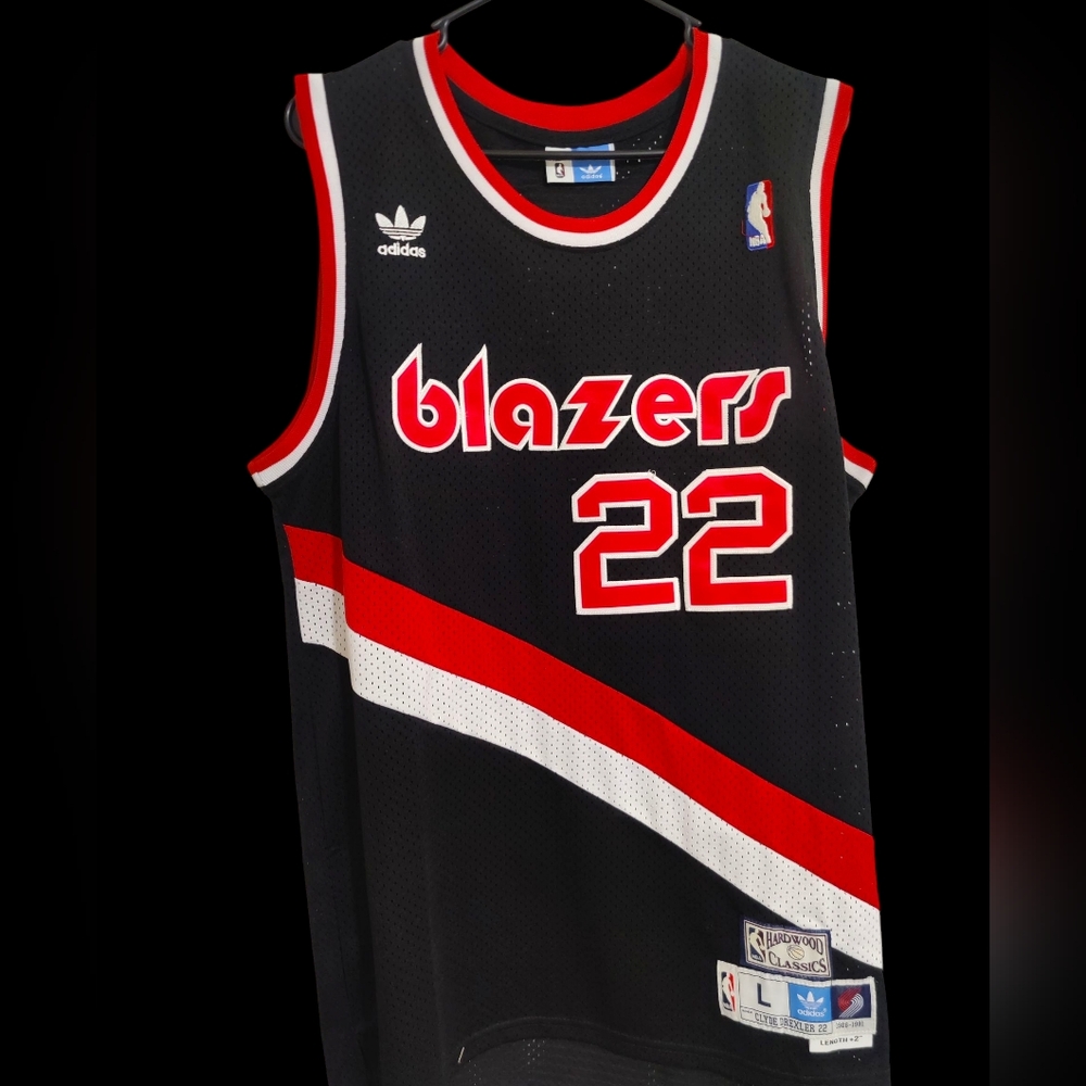 Adidas NBA Clyde Drexler #22 Red&Black Portland Trail Blazers Jersey Size Large